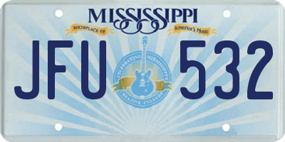 MS license plate JFU532