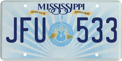 MS license plate JFU533