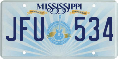 MS license plate JFU534
