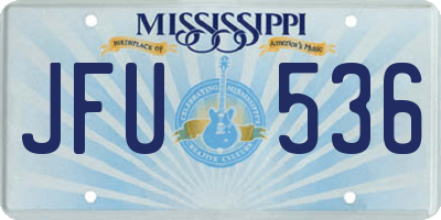 MS license plate JFU536