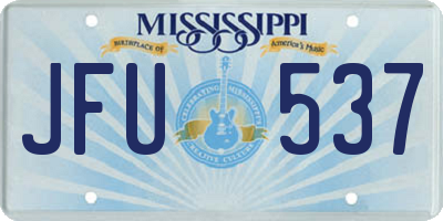 MS license plate JFU537