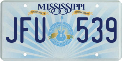 MS license plate JFU539