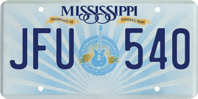 MS license plate JFU540