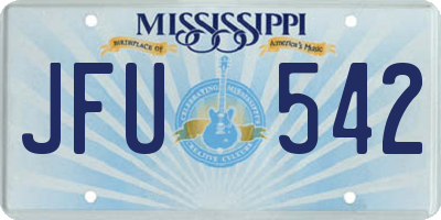 MS license plate JFU542