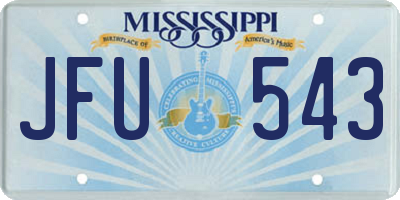 MS license plate JFU543