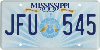 MS license plate JFU545