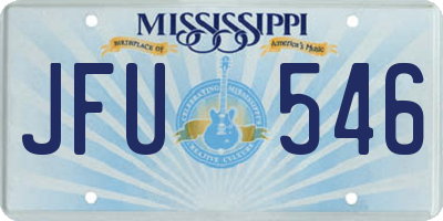 MS license plate JFU546