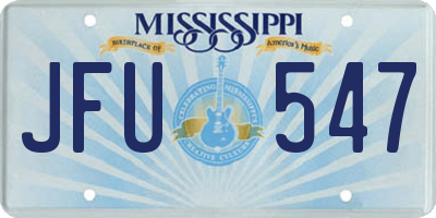 MS license plate JFU547