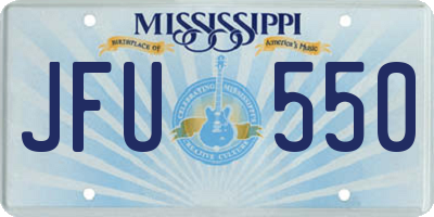MS license plate JFU550