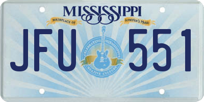 MS license plate JFU551