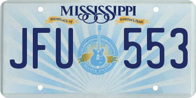 MS license plate JFU553