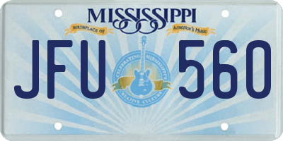 MS license plate JFU560