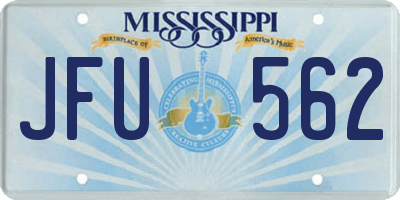 MS license plate JFU562