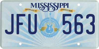 MS license plate JFU563