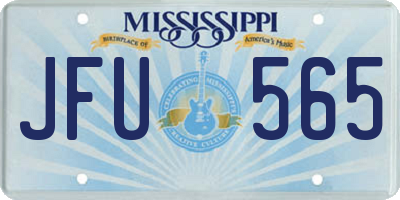 MS license plate JFU565