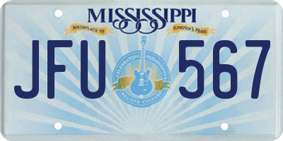 MS license plate JFU567
