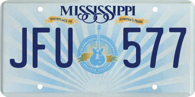MS license plate JFU577