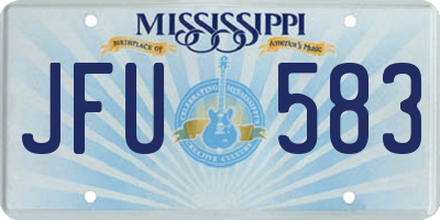 MS license plate JFU583