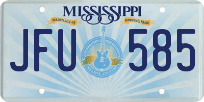 MS license plate JFU585