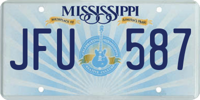 MS license plate JFU587