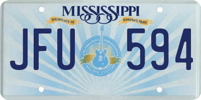 MS license plate JFU594