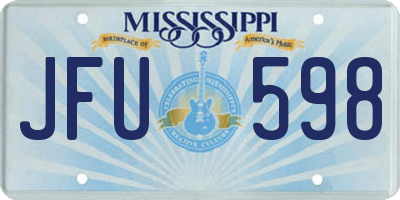 MS license plate JFU598
