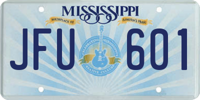 MS license plate JFU601