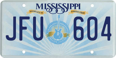 MS license plate JFU604