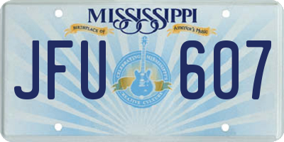 MS license plate JFU607