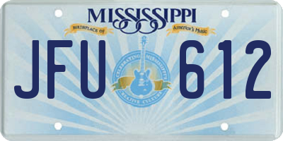MS license plate JFU612