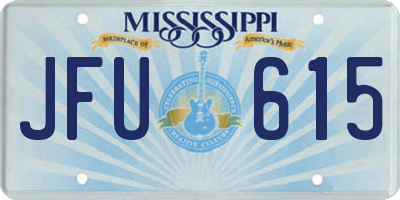 MS license plate JFU615
