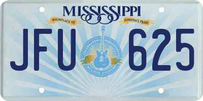 MS license plate JFU625