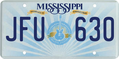 MS license plate JFU630