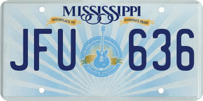 MS license plate JFU636