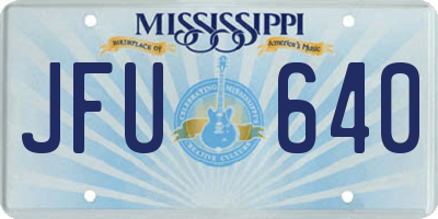 MS license plate JFU640