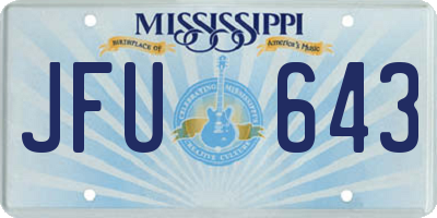 MS license plate JFU643