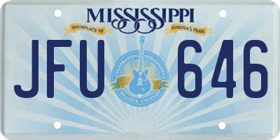 MS license plate JFU646