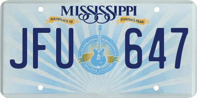MS license plate JFU647