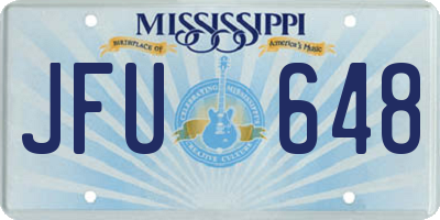 MS license plate JFU648