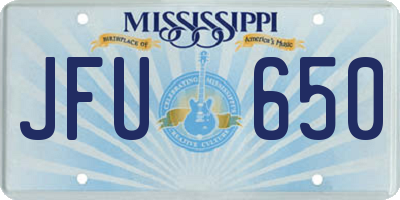 MS license plate JFU650