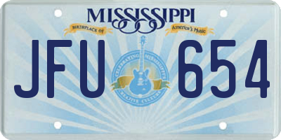 MS license plate JFU654