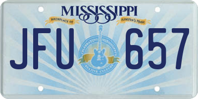 MS license plate JFU657