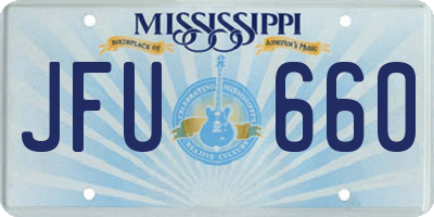 MS license plate JFU660