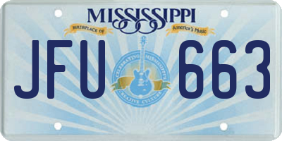 MS license plate JFU663