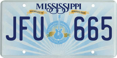 MS license plate JFU665