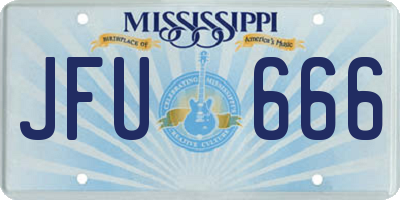 MS license plate JFU666