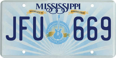 MS license plate JFU669
