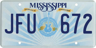 MS license plate JFU672