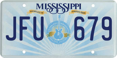 MS license plate JFU679