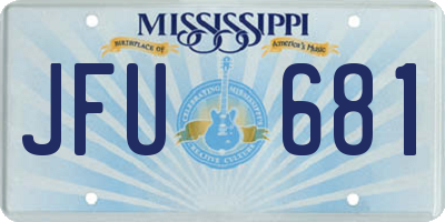 MS license plate JFU681